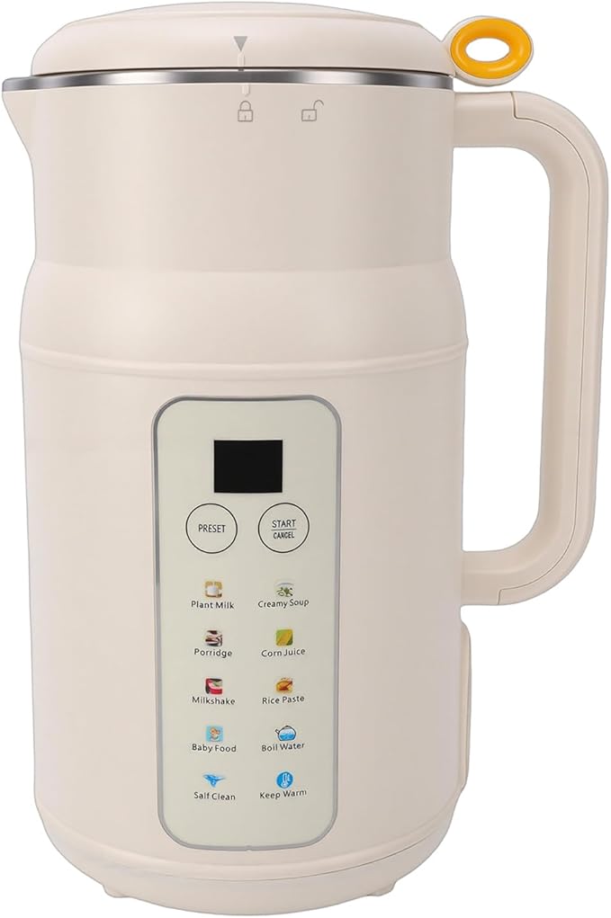 Haofy Nut Milk Maker 800ml Automatic Soy Beverage Blender Quiet Water Proof with Smart Timer for Homemade Plant Based Drinks (US Plug 110V)