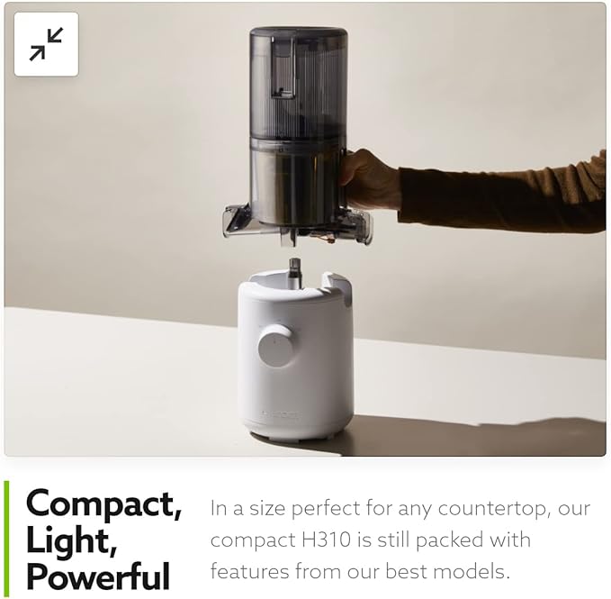 Hurom H310A Renewed Personal Self Feeding Slow Masticating Juicer - Lavender | Easy-Clean Max Yield Quiet Motor - Hopper Fits Whole Produce - BPA Free