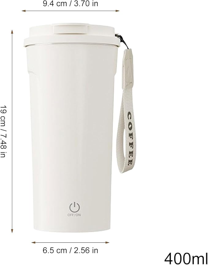 Automatic Stirring Coffee Mug – 400ml Rechargeable With Temperature Display Magnetic Mixer | Portable Self Mixing Cup For Milk Shakes Tea Lattes Oatmeal Drinks Home Office Travel Camping