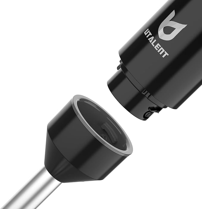 Cordless Hand Blender UTALENT Variable Speed Immersion Blender Rechargeable with 500ml Chopper 600ml container Egg Whisk for Smoothies Baby Food and Soups – Black