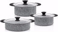 6Pcs/ Set Cookware Set Kitchenware Cooking Pot and Pan Set Non- St?ck Stainless Steel Kitchen Variety Pack Gray