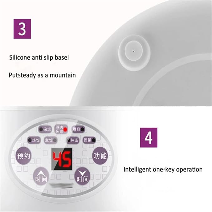 HBJWOV Rice Cooker 3 Layers Rice Cooker Portable Heating Bento Steamer Cooking Pot 2L Food Container Warmer