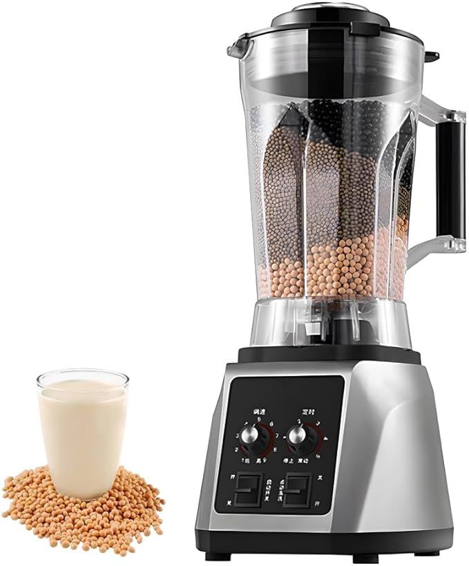 Commercial Blender High Capacity 2200W Smoothie Blender with Timer 8-Blade Steel Knife 9 Speed Adjustable 6L Thickened Cup Lid with Clasp