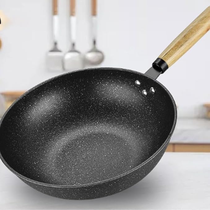 Easy to clean Thickened Medical Stone Three Piece Non Stick Cookware Set Kitchen