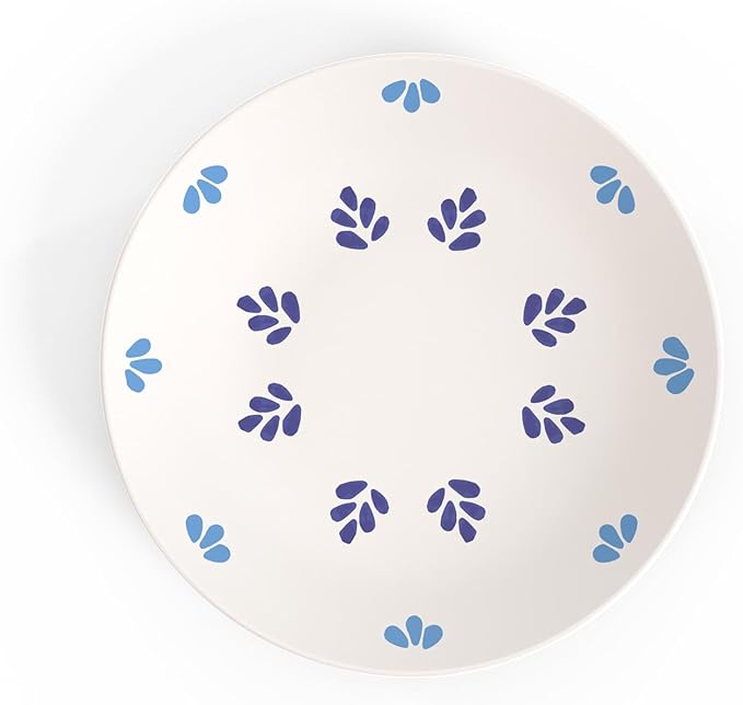 TervisHome Melamine - 12-Piece Dinnerware Set | MediterraBlue Collection | Durable Stoneware-like Quality Dishwasher Safe Perfect for Indoor and Outdoor Use