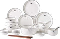 Dinner Plates Dishes/Plate/Bowl Set Ceramics Dinnerware Sets Modern Bird and Fish Pattern Plates and Bowls Microwave and Dishwasher Safe 32 Pieces Set