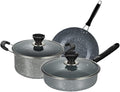 Kitchen Cooking Sets 3pcs Non Stick Cookware Sets Wok Soup Pot with Lid Frying Pan for All Stoves Cooking Pot Cookware Sets