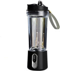 Portable Blender Juicer Cup Wireless Rechargeable Black with Clear Container and Carry Strap