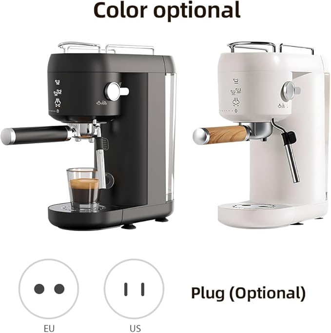 Electric Coffee Machine with Automatic Milk Frothing System 1400W 20Bar Mini Coffee Maker with Portafilter Single and Double Serve Filter Basket Smart Brew for Latte Espresso Cappuccino