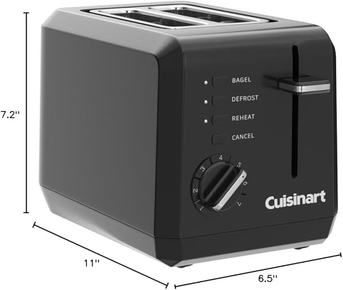 Cuisinart CPT-122BK 2-Slice Compact Plastic ToasterBlack(Pack of 4)