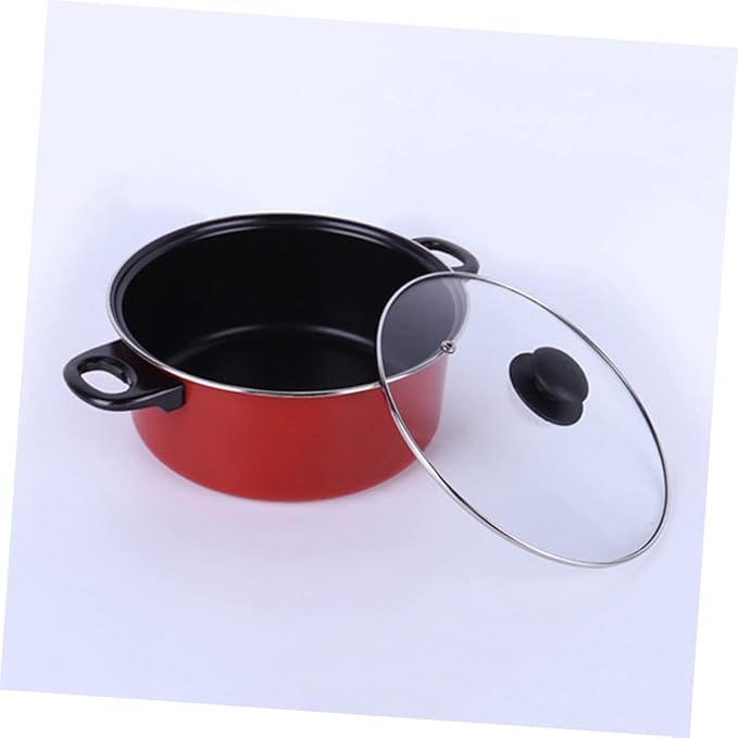 3pcs Cookware Set Kitchen Pots and Pan Induction Kitchen Utensils Fry Pan Milk Frying Nonstick Soup Pots Cooking Stainless Nonstick Frying Non Stick Red