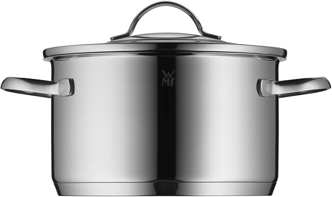 WMF Aparto Vorteils 6-Piece Induction Saucepan Set with Glass Lid Polished Cromargan Stainless Steel Induction Pots Set Uncoated Dishwasher Safe