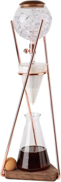 Cold Brew Drip Tower Ice Coffee Maker with Slow Drip Technology Stainless Steel Frame and 500ml Borosilicate Glass Pot for Coffee Lover Makes 3-5 Cups