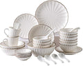 Ceramics Dinner Sets Ceramics Dinner SetsBowl/Dish/SpoonPetal Shape Dinnerware SetNordic Minimalist Style Porcelain Combination SetWhite