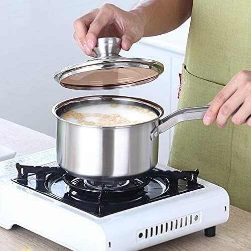 Cookware Set Pots and Pans Set 3 Pcs Set Thicken Stainless Steel Cooking Soup Pot Nonstick Milk Pan Saucepan Glass Lid Cooking Pot Set Cooking Pan Set