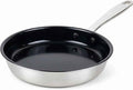 Alva Maestro 9.5 Inch Ceramic Nonstick Frying Pan 5-Ply Stainless Steel Skillet PFAS-Free Induction Compatible Oven Safe to 400°F Everyday Fry Pan for Eggs Sautéing &amp Quick Meals