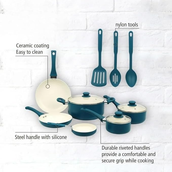 12-piece non-stick aluminum alloy cookware set