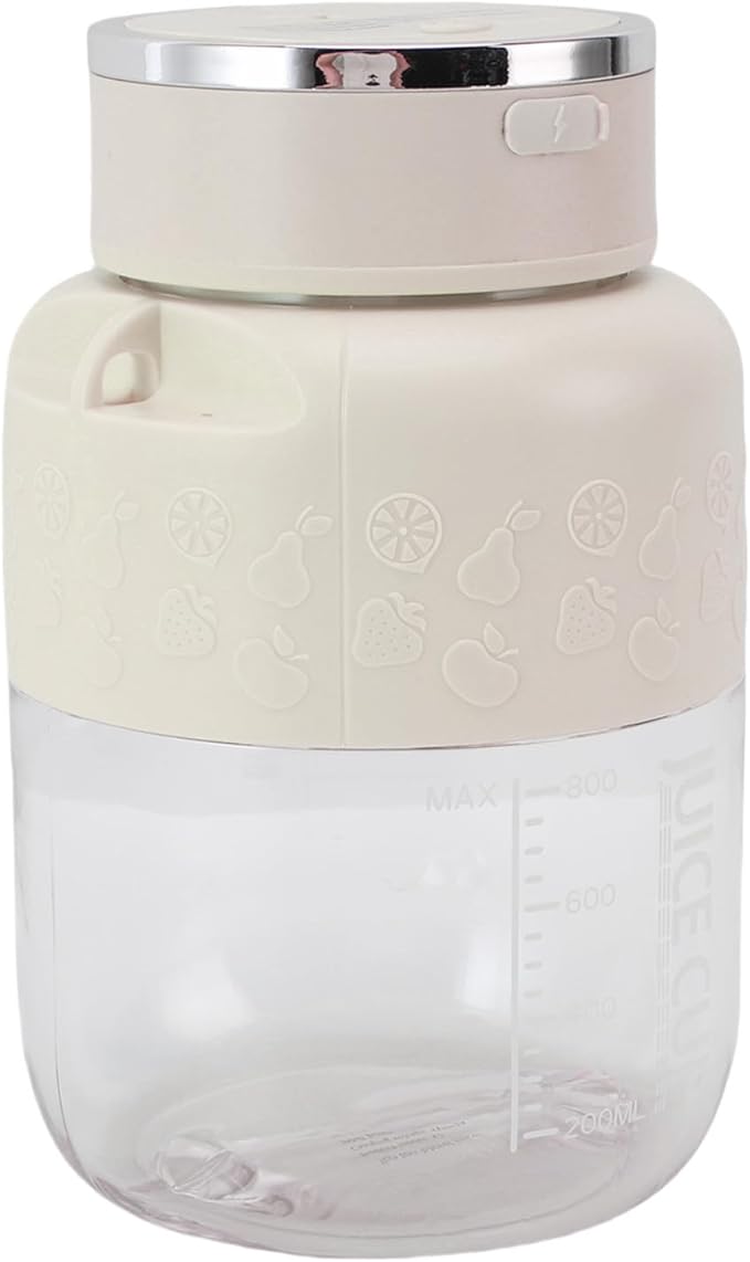 Focket Portable Blender 800ml USB Rechargeable Personal Juicer Mini Travel Blender with Detachable Design for Office Gym Home Travel (White)