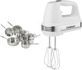 Cuisinart 11-Piece Cookware Set Chef's Classic Stainless Steel Collection 77-11G &amp HM-50 Power Advantage 5-Speed Hand Mixer White