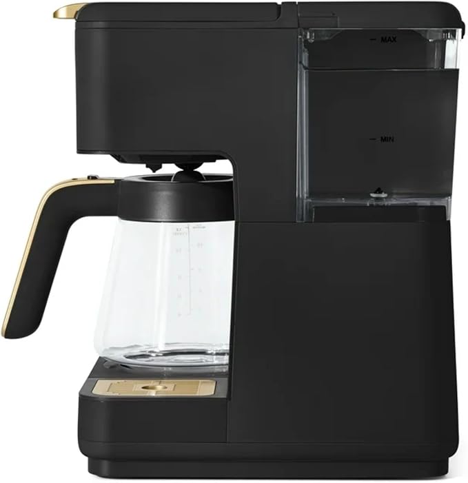 Multi-Brew Coffee Maker 12-Cup Carafe + Single-Serve Pods or Grounds Over Ice Touch Display by Drew Barrymoree. (Black Sesame)