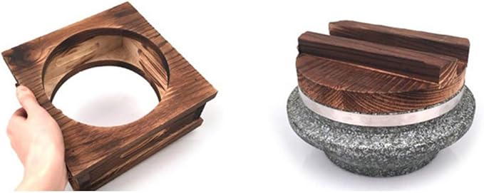 Jangsoo Gopdol Natural Stone Pot Dolsot Pot with Wood Lid for Nutrition Rice Steamer For 1~2 Person.