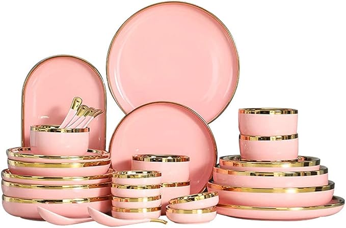 Dinnerware Sets for 2/4/6 - Dinner Plates/Sets - Plate Set - Nordic Style Dishes Set - Plates and Bowls for Home Kitchen and Dinning