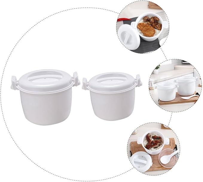 DECHOUS 2pcs Insulated Rice Cooker Set Microwave Rice Cooker Steamer Large Microwave