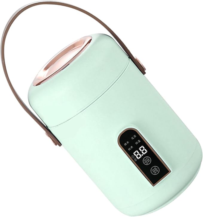 Portable Electric StewpotMultifunction Efficient Heating Mini Rice Cooker for Soup Porridge for Home Kitchen Office (Mint Green)