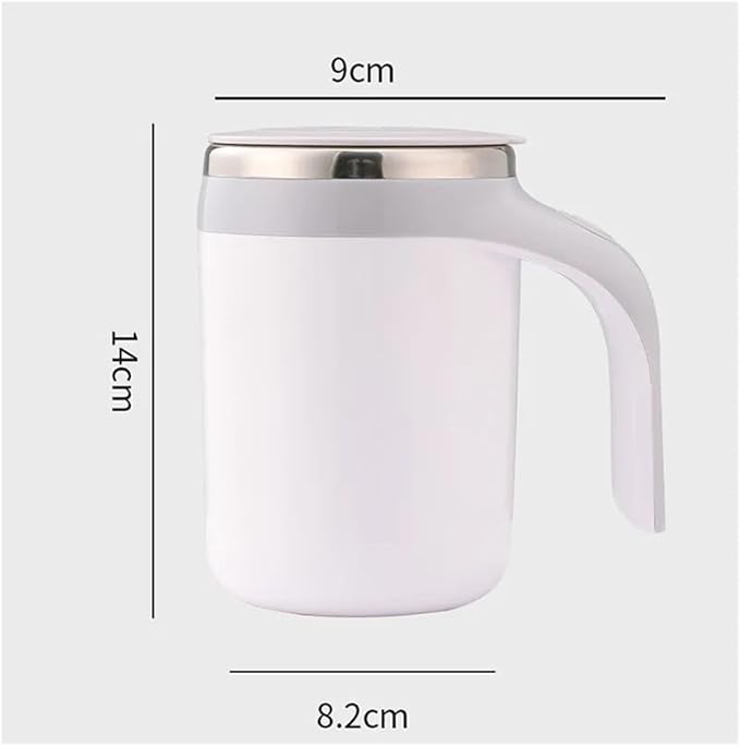 Self Stirring Coffee Mug Portable Automatic Stirring Cup Mug Rechargeable Coffee Electric Stirring Stainless Steel Magnetic Rotating Blender Stirring CupElectric Stirring Cup(White)