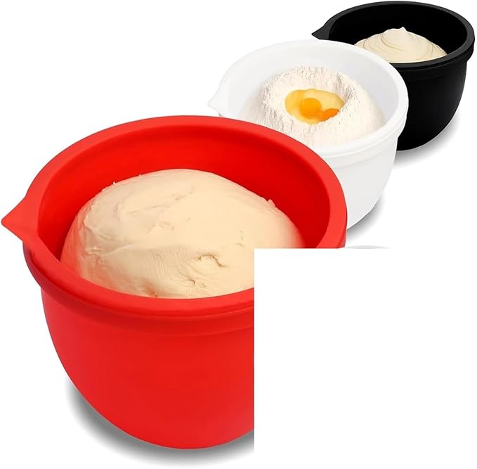 MixAid Silicone Liners Compatible For KitchenAid Tilt-Head 5 Qt Mixers – Mixer Attachments3 And 3 Lids Included