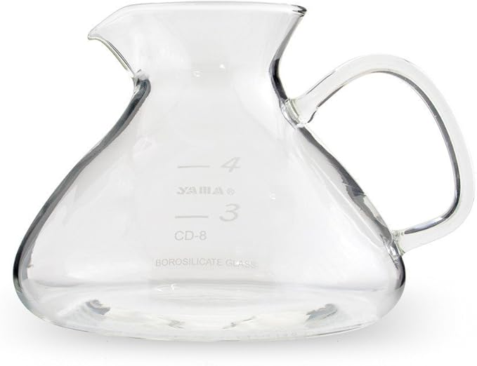 Yama Glass Silverton 16oz Coffee &amp Tea Brewer - Heat-Resistant Borosilicate Glass with Black Wood Base and Stainless Steel Filter
