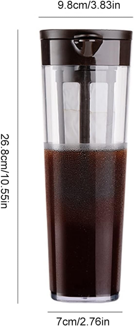 Coffeemaker Pots Cold Extracting Pot Coffee Pot Refrigerator Cold Brewing Pot Fruit Tea Cold Kettle Tea Water Separating Coffee Apparatus(Rojo)
