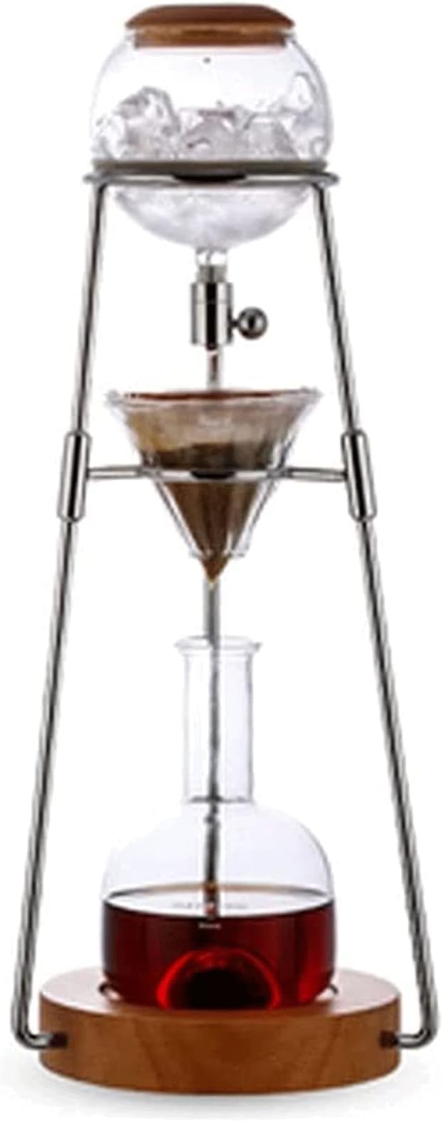 Habiba Iced Drip Coffee Maker Creative Siphon Coffee Maker Coffee Maker Luxury Cold Brew Coffee Maker with Stainless Steel Stand Multifunctional Home Decor Reusable