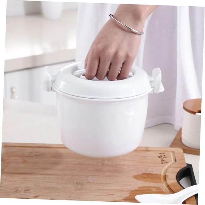 Cabilock 2pcs Simple Rice Cooker Microwave Insulated Rice Cooker Food Container Large Capacity