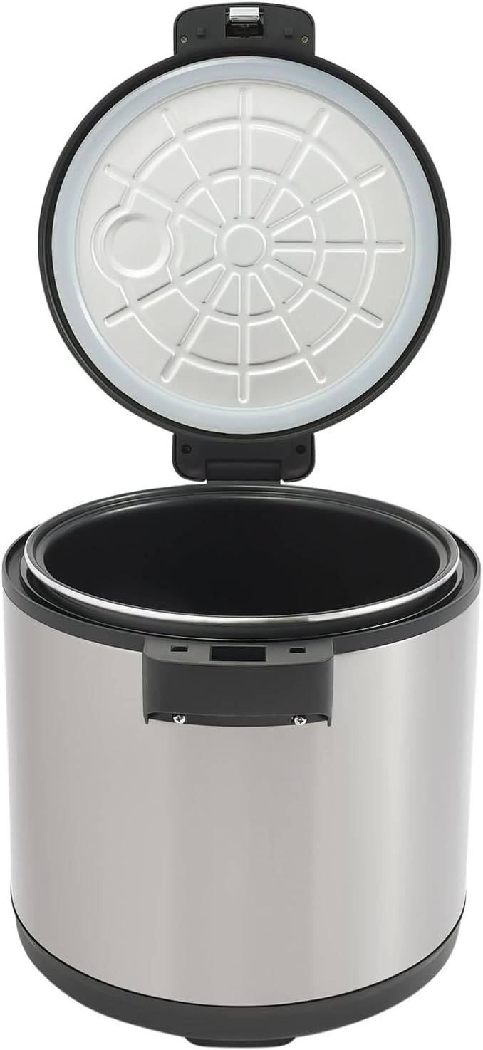 Electric Rice Warmer19L/20Qt Stainless Steel Rice Pot Warmer Food Warmer Pot with Rice SpoonCommercial Large Rice Warmer Insulated Rice Pot for Restaurants Rice Porridge Soup (B Style)