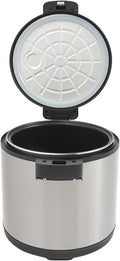 Electric Rice Warmer19L/20Qt Stainless Steel Rice Pot Warmer Food Warmer Pot with Rice SpoonCommercial Large Rice Warmer Insulated Rice Pot for Restaurants Rice Porridge Soup (B Style)