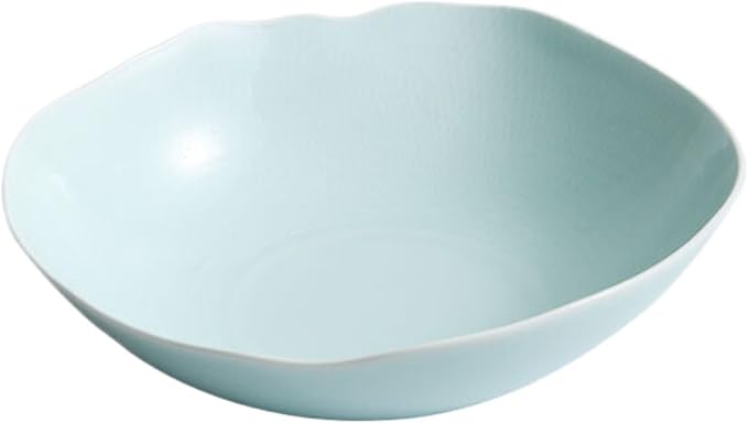 Thcbme 大汤碗异形大碗中式景德镇陶瓷椭圆形碗凉菜碗 Ceramic Dish Set 汤盆饭盆CY/Ceramic Dinnerware SetsPlates and Bowls/13.5英寸金菱山丘碗