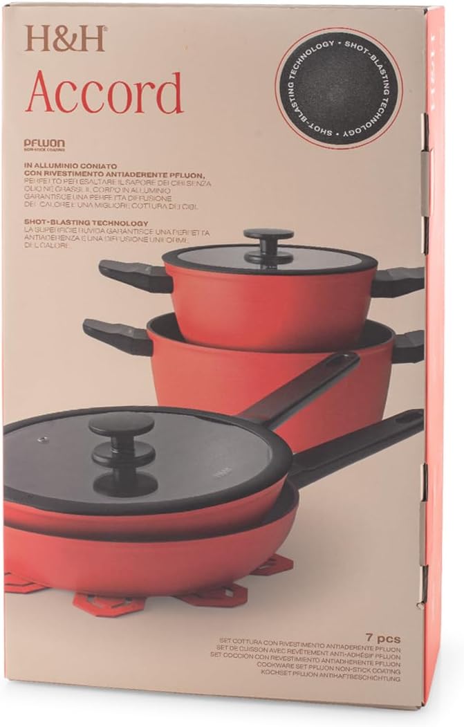 H&ampH Cottura Accord 7-Piece Antiaderente Set
