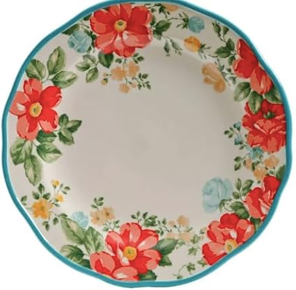Vintage Floral 12-Piece Dinnerware Set Service for 4 (~Teal)