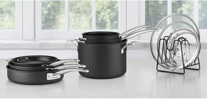 CUISINART N61-11 Nonstick Hard-Anodized Nesting Cookware Set 11 Piece Black