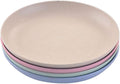 Unbreakable Tableware 4pcs Set Dinner Plates 7.5'' Round Food Plate Dish Saucer Healthy Wheat Straw Dinnerware Dishes Set GRB251G