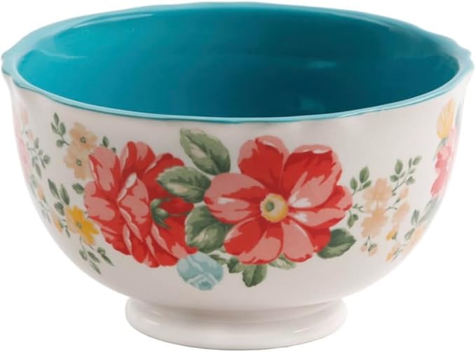 Vintage Inspired Floral 12-Piece Dinnerware Set Teal
