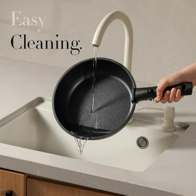 Nonstick Detachable Pots and Pans Set 6 Pieces Induction Cookware Set Oven/Dishwasher Safe Easy for Storage
