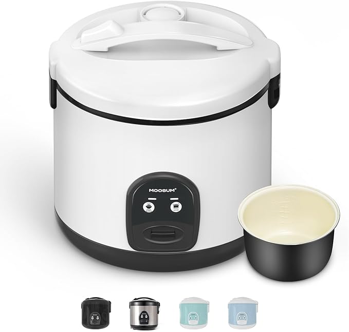 Electric Rice Cooker with One Touch for Asian Japanese Sushi Rice 10-cup Uncooked/20-cup Cooked Fast&ampConvenient Cooker with Steamer Stainless Steel Housing and Auto Warmer White