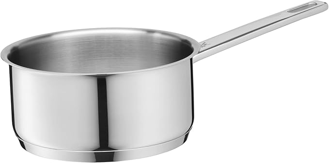 WMF Compact Cuisine 5-Piece Induction Saucepan Set with Glass Lid Polished Cromargan Stainless Steel Induction Pots Set Uncoated Inner Scale