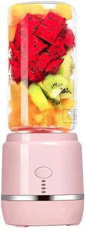 Portable Blender Personal Blender with USB Rechargeable Mini Fruit Juice Mixer for Smoothies and Shakes Mini Juicer Cup Travel (Color : Blue) (Pink)