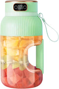 Portable Juicer Cup 1.2L Small Juice Blender USB Rechargeable Blender Cup with Digital Display for Juice Shakes Smoothies