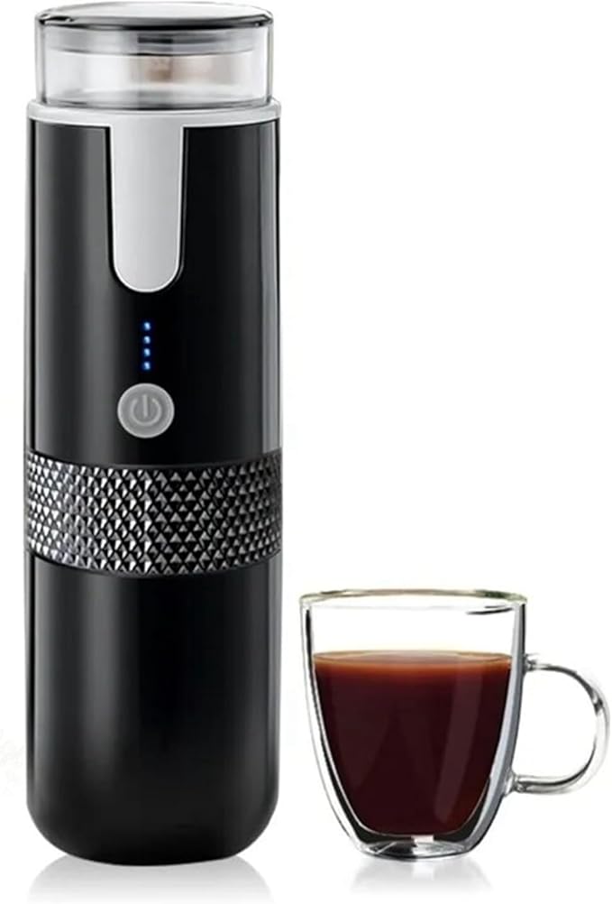 Pomya Portable Espresso Machine Electric Mini Coffeemaker Machine Compatible Coffee Capsules and Ground Coffee Rechargeable Handheld Coffee Maker Machine for Car Travel Camping