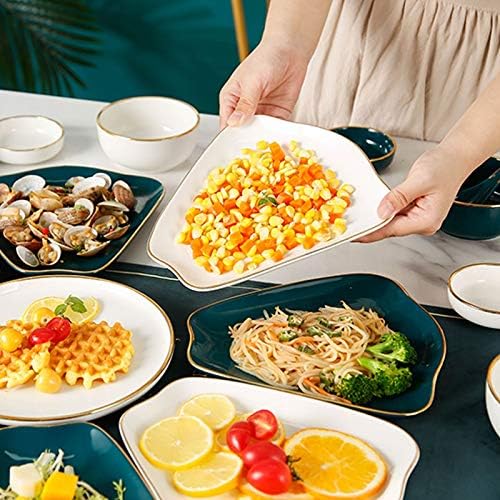 Ceramics Dinner Set Kitchen and Dining Service Fine Porcelain Kitchen Dinnerware Set BPA-Free Dishwasher Safe The Best Gift for Family and Friends Creativity Villa Table Decor