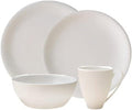Denby China By Denby 4 Piece Dinner Set - White Porcelain Tableware - Dinner Plate Lunch Plate Cereal Bowl &amp Mug - Dishwasher Safe Durable Dining Set For Everyday Use - Microwave Oven Safe